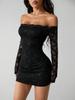 European & American Lace Off-Shoulder Slim Long-Sleeved Women's Dress (2026 Collection)