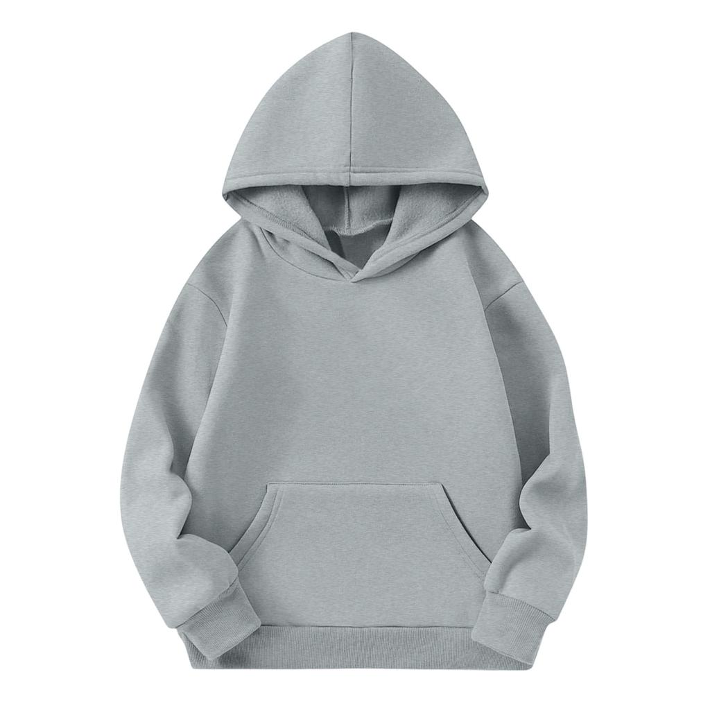 Kids Long Sleeve Loose Fit Pullover Hoodie - Casual Unisex Sweatshirt for Boys and Girls