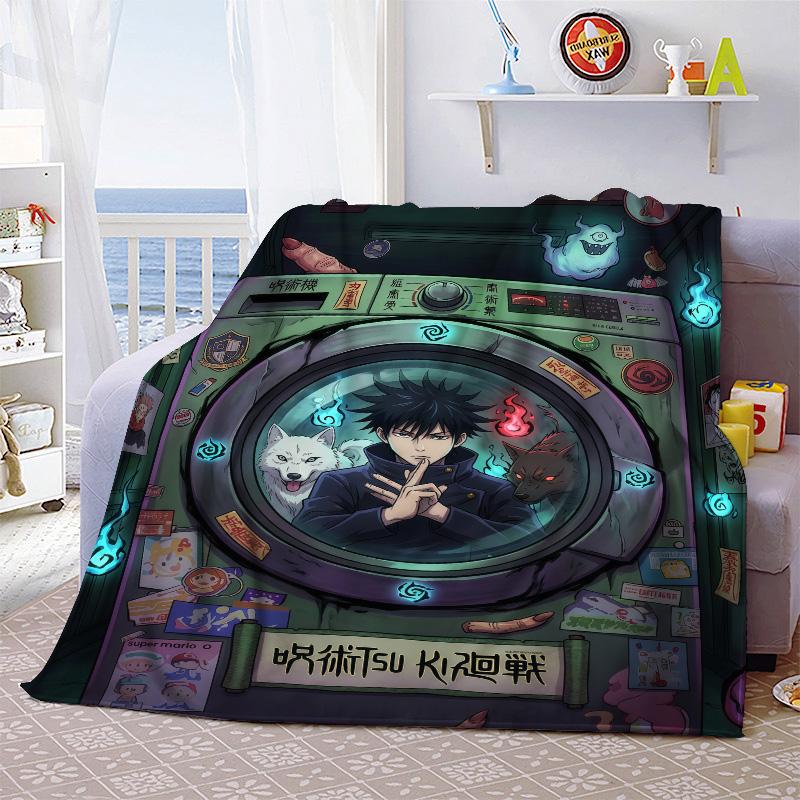 Jujutsu Kaisen Decorative Flannel Blanket Soft Warm Throw Cozy Blanket for Sofa Bed Home Decor -QJY