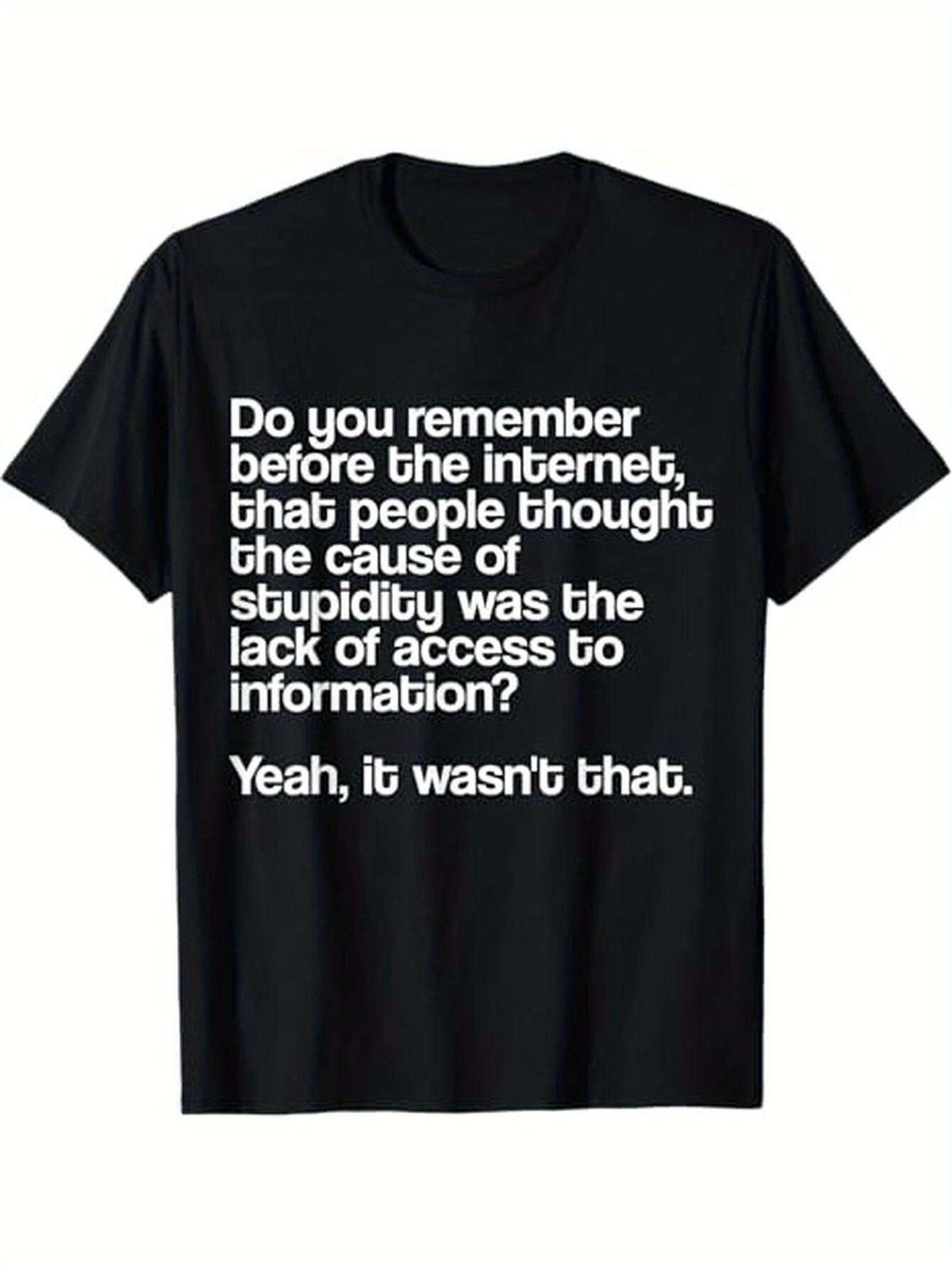 

Men s Plus Size T-Shirt, Funny Internet History Graphic Tee, Retro Tech Humor Shirt, Casual Cotton Top For Daily Wear 5XL різнокольоровий