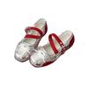 Silver Platform Single Shoes Women's 2025 Vintage Mary Jane Versatile Leather Bow Ballet Flats Women