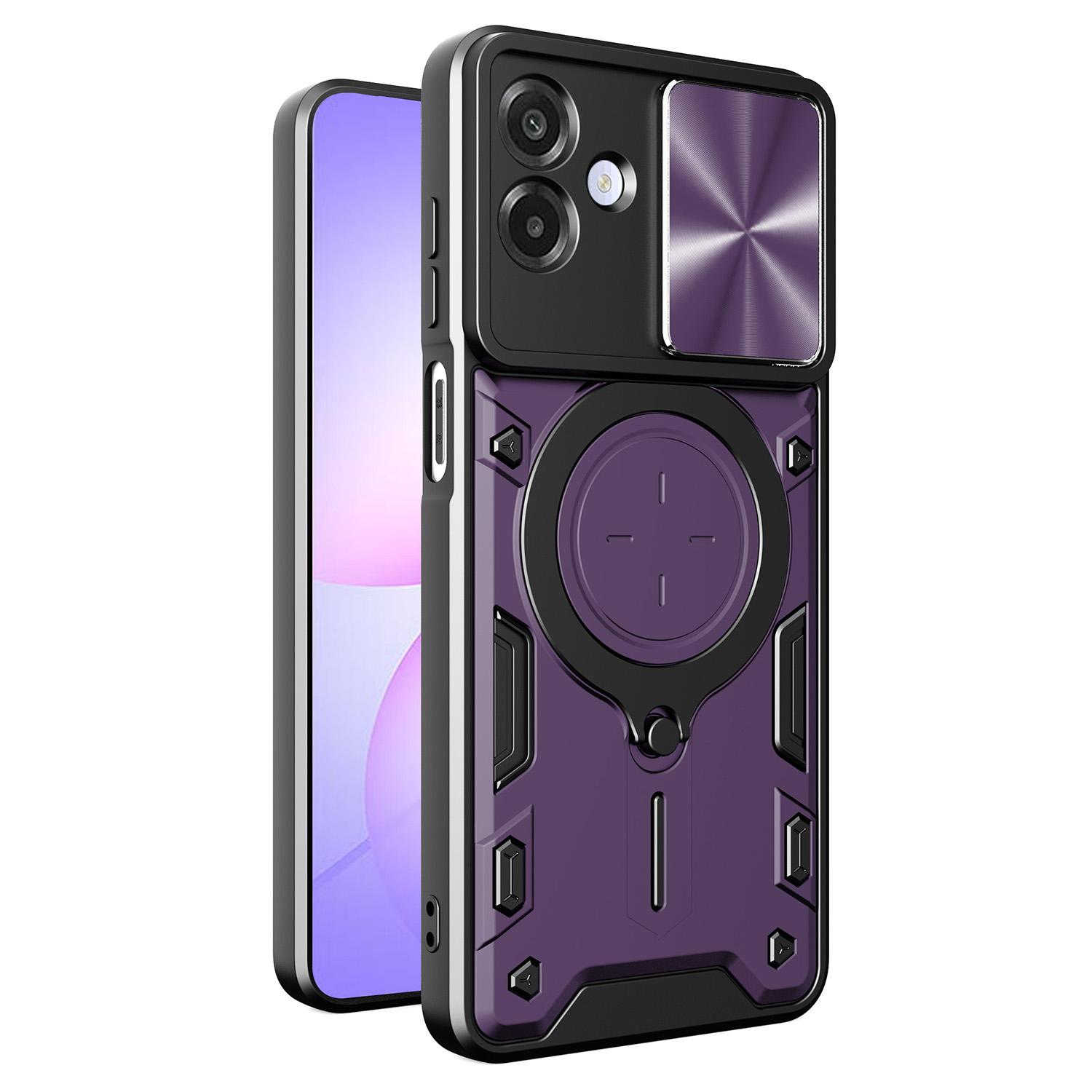 

For Samsung Galaxy A07 4G Case TPU + PC Phone Cover with Kickstand , Slide Lens Window
