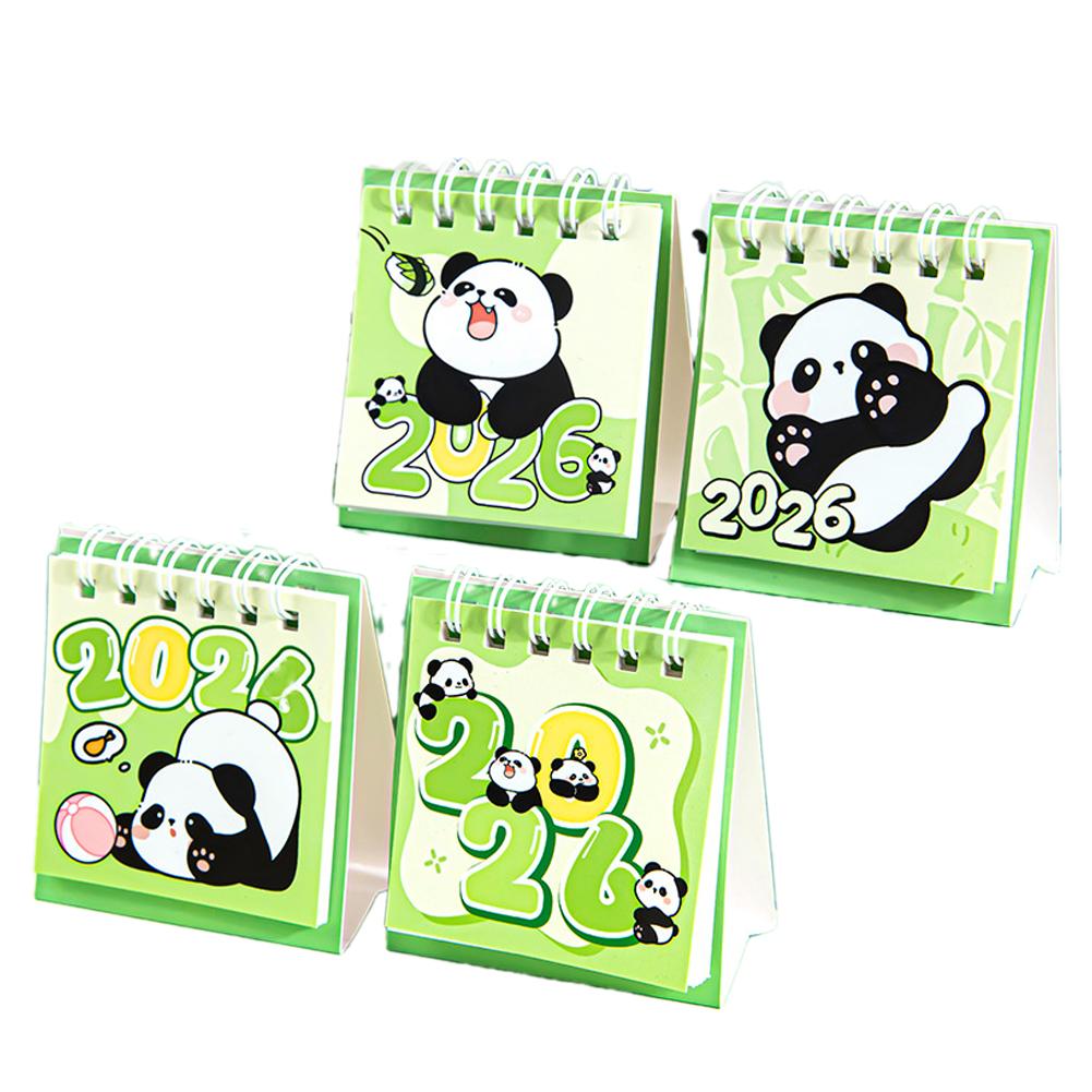 

2026 Mini Cute Red Panda Desk Calendar Compact and Portable Creative Desktop Ornaments Mark Notes Small Calendar Gift Lovely
