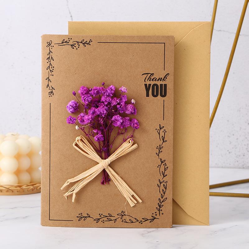 2025 Creative 3D Dried Flower Birthday & Thank You Card for Teachers