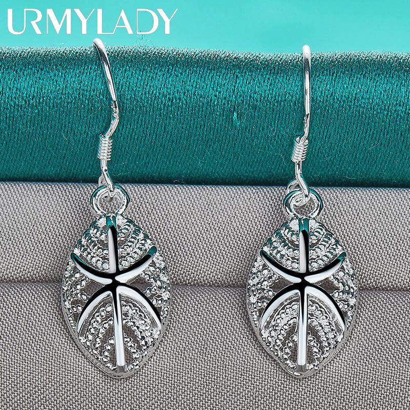 Blatt-Ohrringe aus 925er-Sterlingsilber für Damen, modischer Charm-Schmuck