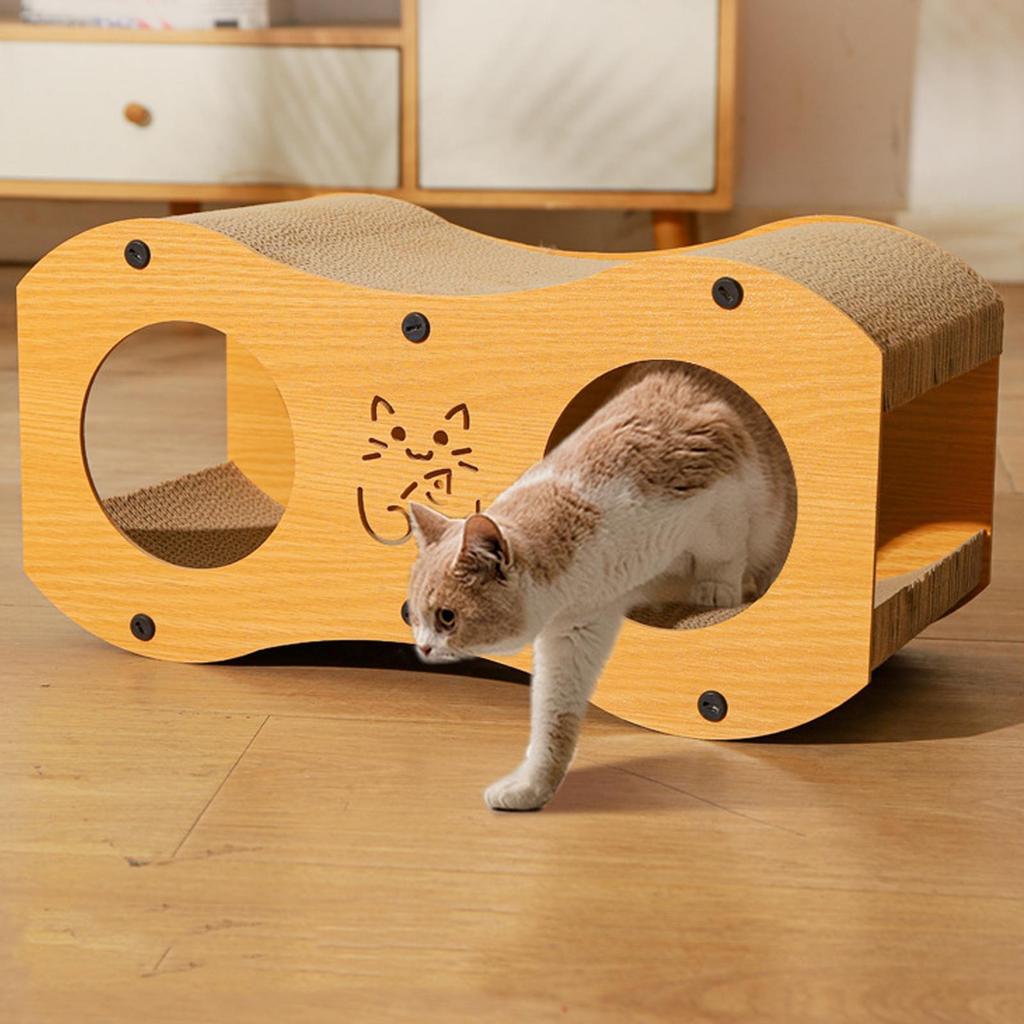 Scratching Pad Cat Scratcher Lounge Claw Toy Corrugated Cardboard Tunnel for