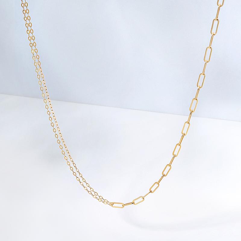 Mcel 14K Eternal Half Clip Chain Necklace