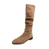 Retro but knee thick heel boots women's 2025 new spring and autumn explosion heightening knight boots slim pile boots