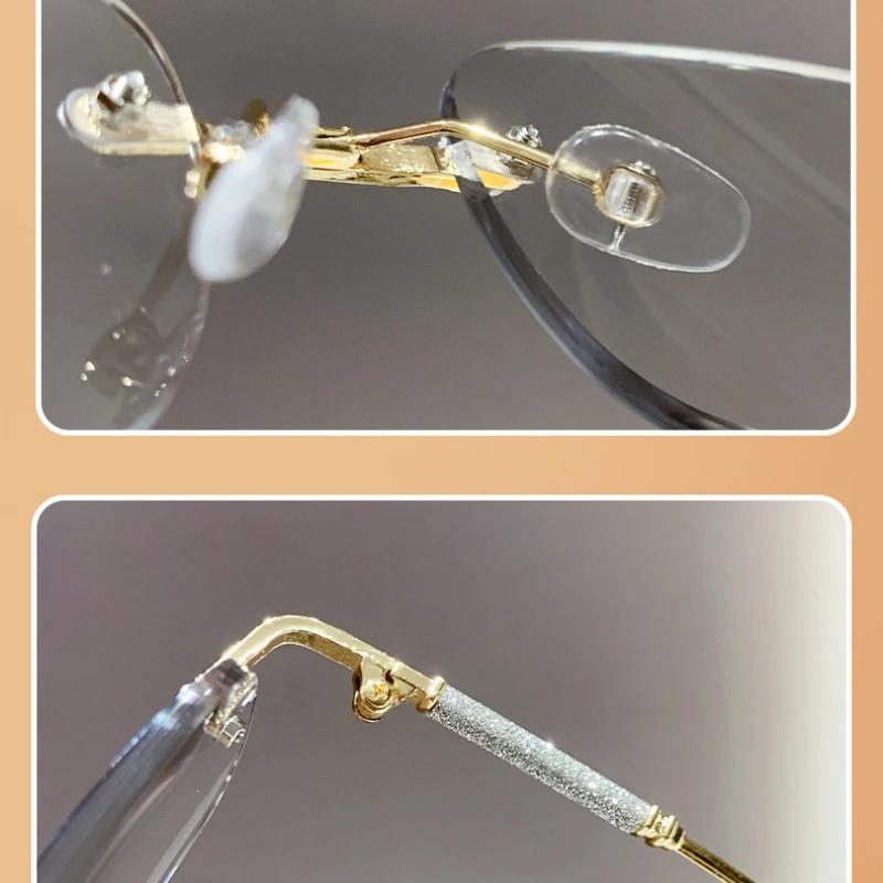 SummerFashion Frameless Photochromic Reading Glasses Advanced Photosensitive Anti Blue Light UV Protection