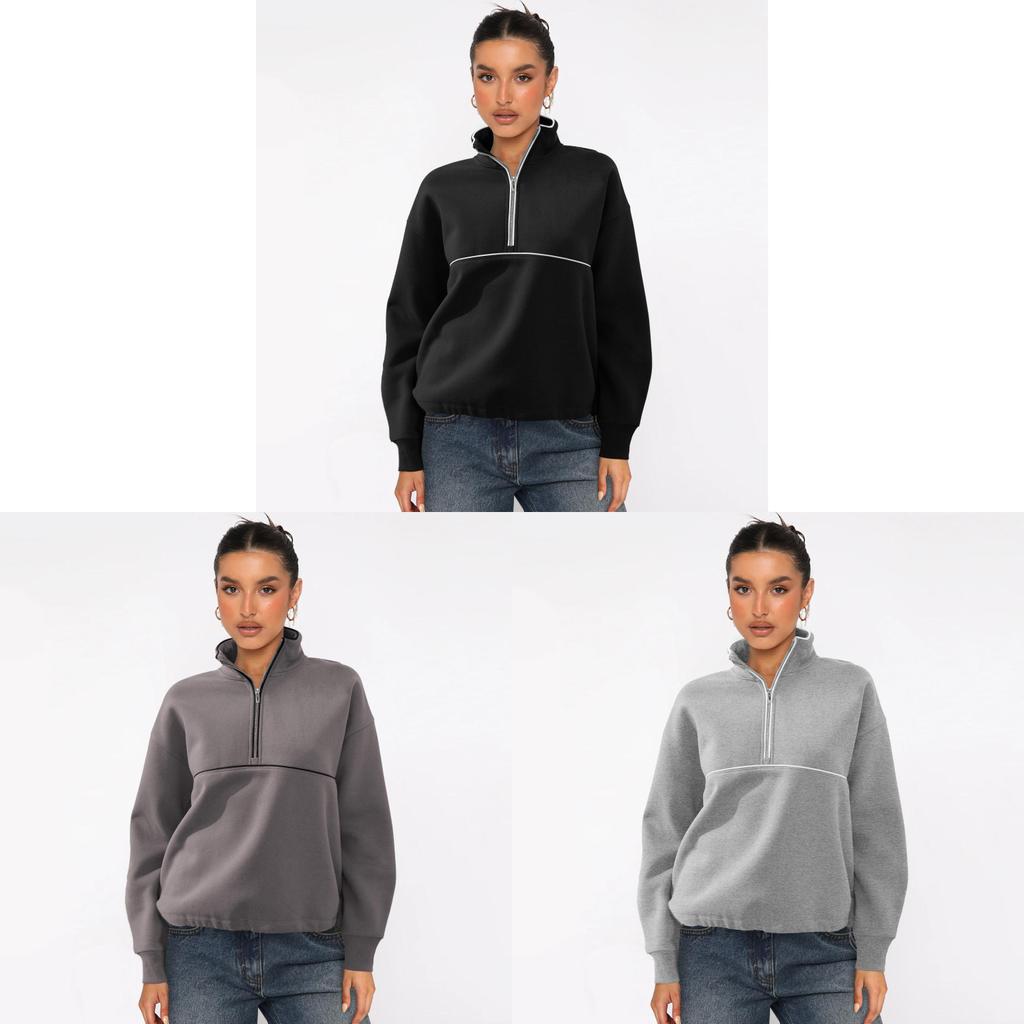 Streetwear Hoodie For Women With Color Block Design And Cotton Feel Fabric For Casual Style