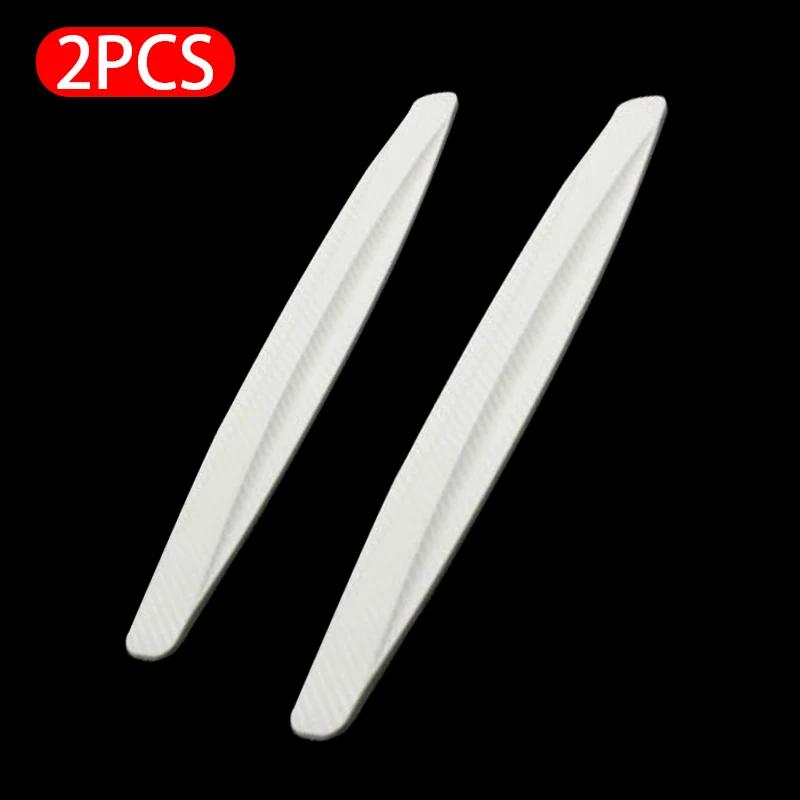 2Pcs Car Bumper Protector Strip Anti Scratch Car Edge Stick PVC Protective Strip Carbon Silicone Fiber Waterproof Trim Moulding