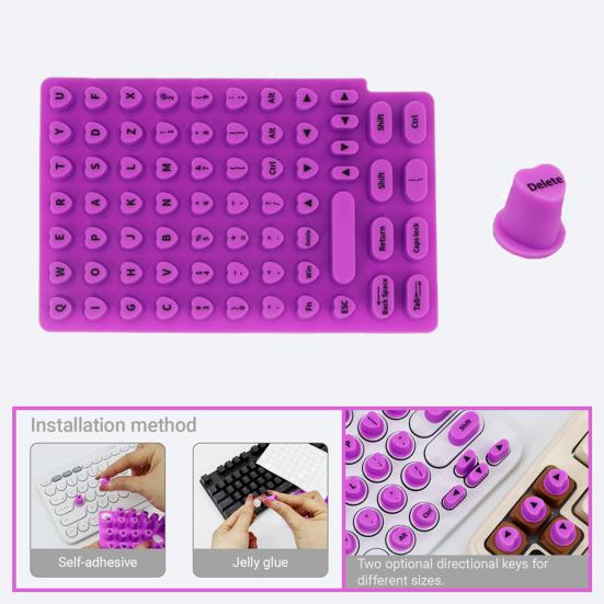 70 Pcs Keyboard Sticker for Long Nails Universal Nail Art Keyboard Bubbles Self-Adhesive Silicone Typing Keycaps for Office Girls Gaming