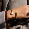 Yori Teardrop-shaped Resin Pearl Open Bracelet Bangle 18k Gold Plated Waterproof Jewelry For Women Charm Fashion