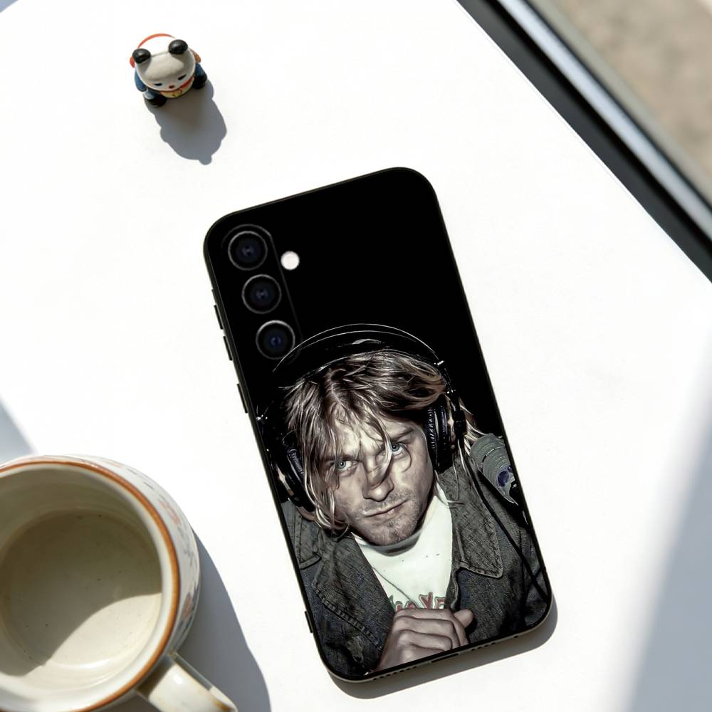 Singer Kurt Cobain Phone Case Soft Black For Samsung Galaxy A73,A72,A71,A70,A53,A52,A51