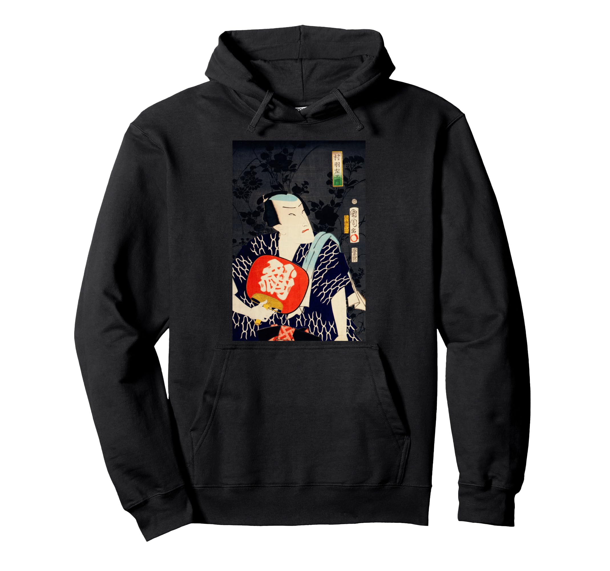 

Toyohara hoodie Kunichika, fan, ukiyo-e artist, art, чёрный