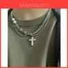 Hip Hop Cross Pendant Necklace With Polished Stainless Steel For Men And Women