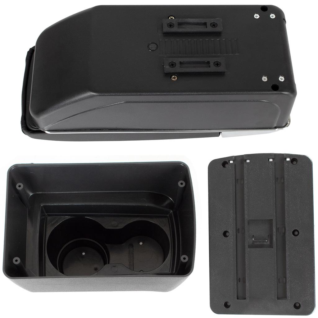 Dacia Duster II 2017- Armrest with Storage Box, Black Eco Leather + Mounting Kit