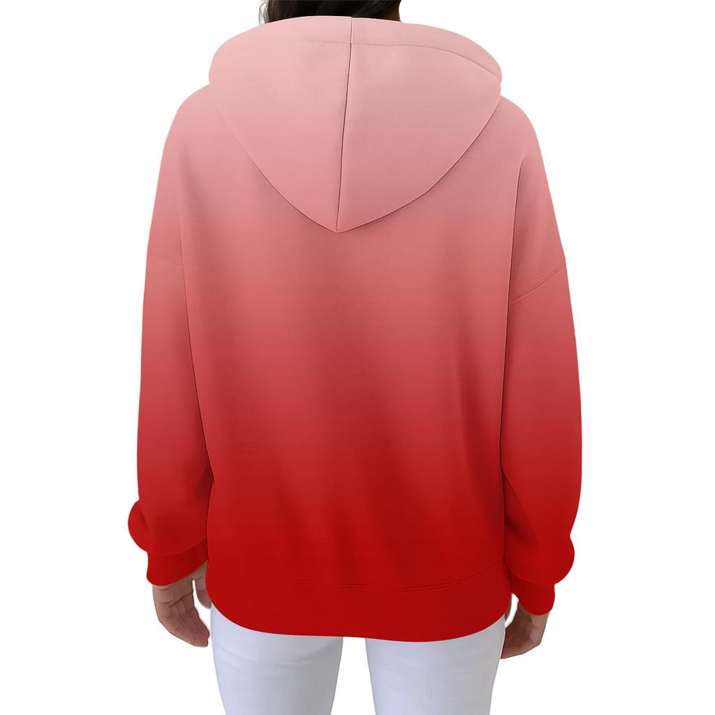 Christmas Hoodies For Women Funny Cute Printed Holiday Sweatshirt Winter Oversized Pullover Tops