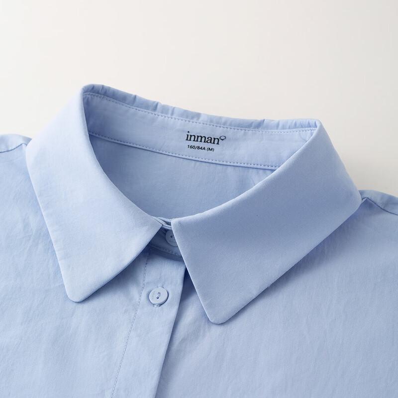 INMAN Women's Pure Cotton Puff Sleeve Lapel Shirt