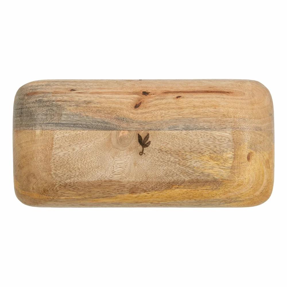 Hand Carved Wood Tray 12x6 Rustic Decorative Holder Natural Grain Flowers or Home Accent Display