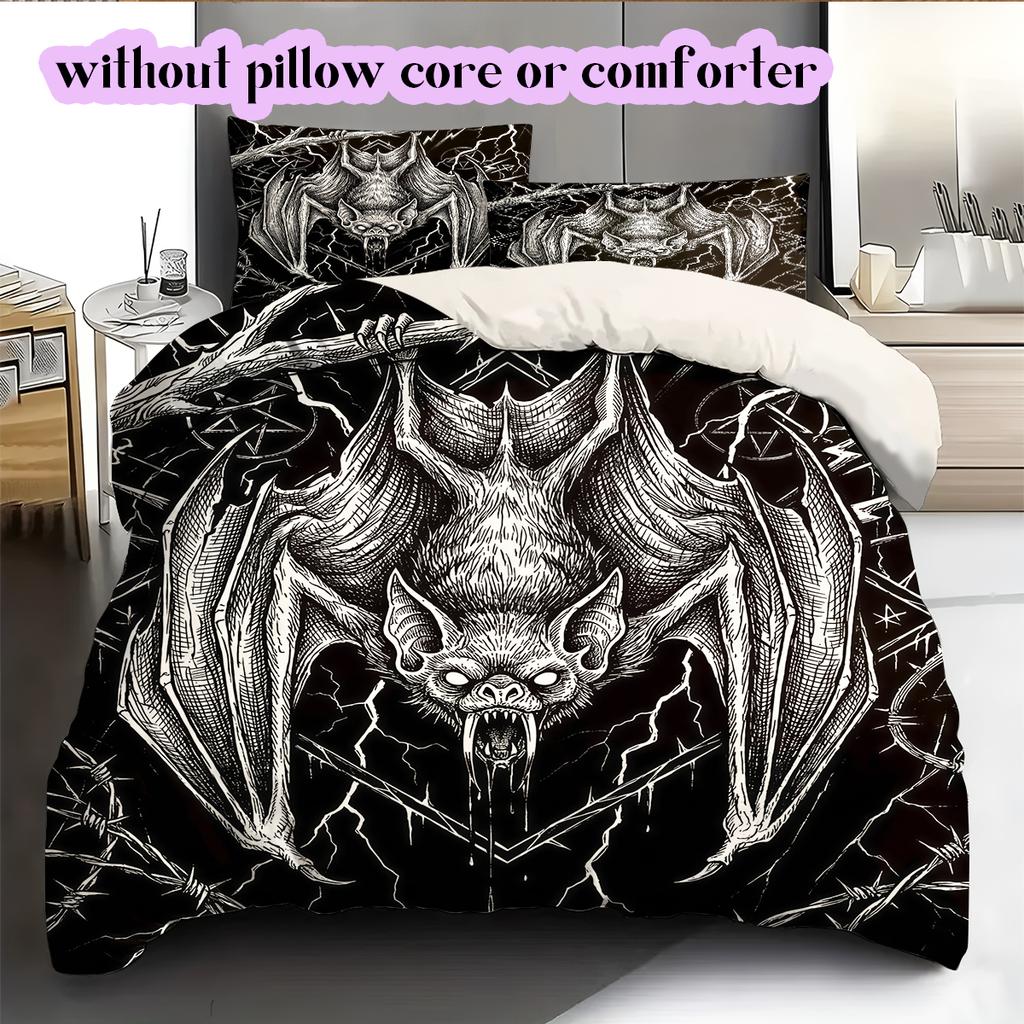 Thorn Gothic Dark Pattern Bedding Quilt Set Quilt Cover Pillowcase Home Decoration Birthday Gift (1 * duvet cover + 2 * pillowcase, without core)