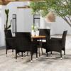 Día Y Noche - Día Y Noche Garden Dining Set 5 Pieces Black Synthetic Rattan