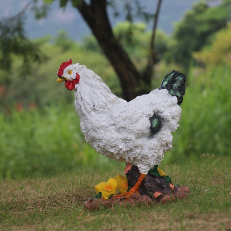 

Creative Hen and Chicks Garden Ornament - Resin Farmyard Decoration for Courtyards and Kindergartens Yellow Hen with Chicks
