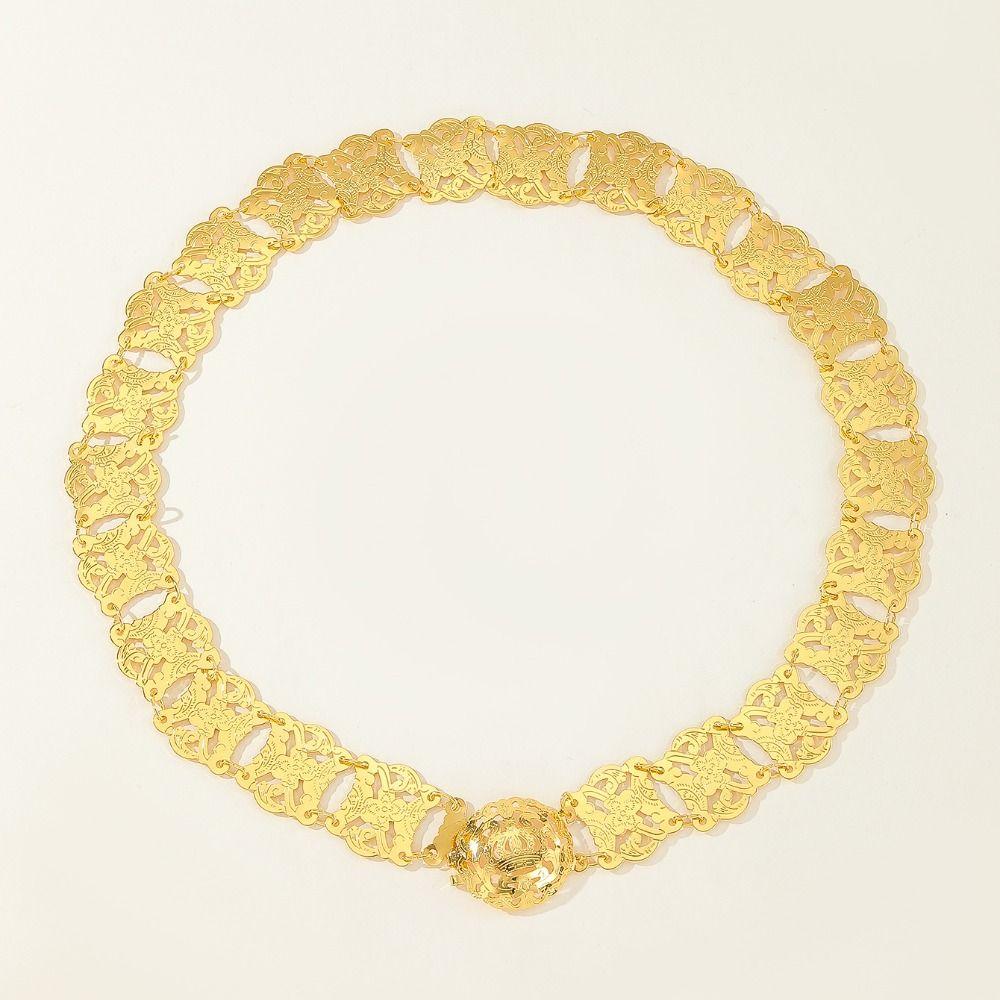 Silver Ethnic Style Belt Traditional Dance Dress Belt Chains Metal Waist Chain Party Decoration