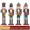 Wooden Nutcracker Solider Puppet Christmas Decor Gift Handmade Dolls Toys Home Office Table Decor Friends Gifts New Year Decor