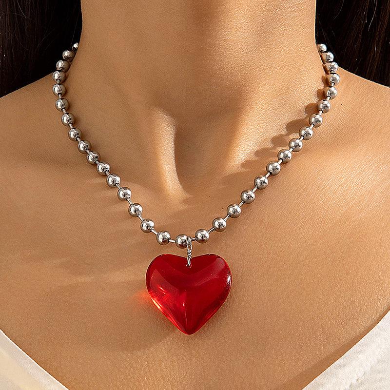 Преувеличенное большое круглое бусина панк-ожерелье цепочка на ключицы креативный кулон в форме персика бусинная цепочка на шею женская