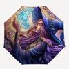 1pc Starry Night Witch Umbrella: Automatic Opening/Closing, Foldable Design, 8-Bone Frame, Outdoor Use, Festival Gift, Suitable for Fans, Travel, Dail