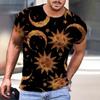 Men's Summer Casual 3D Printed Short Sleeve Round Neck Top T-shirt Blouse