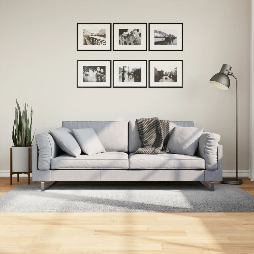 IZA Short Pile Rug Scandinavian Style Grey 100 X 200 Cm