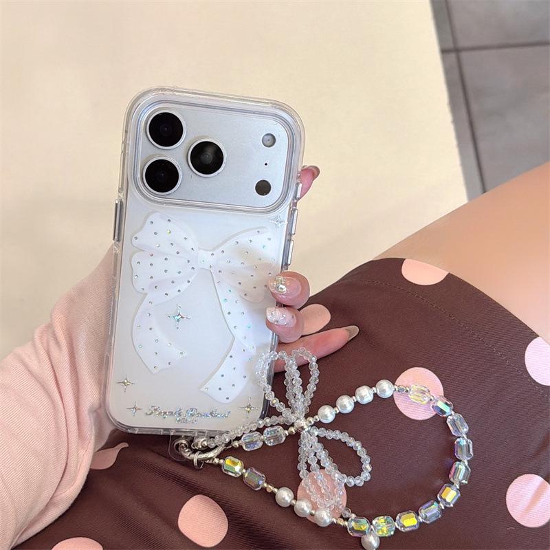 High-End Rhinestone Bow iPhone 17/16 Pro Max/15/14 Case
