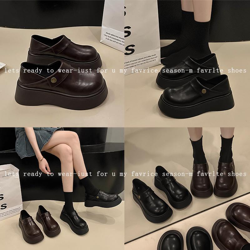 British Style Platform Small Leather Shoes Women's 2025 Spring New One-pedal Lazy Single Shoes Casual Versatile Loafers