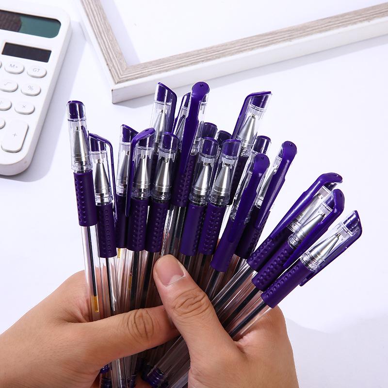 Purple Carbon Fiber Needle Point Fountain & Rollerball Gel Pen with European Standard Bullet Tip