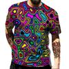 Geometric Shape Creative Design Colorful Vortex 3D Printed T-shirt Casual Street Men's T-shirt
