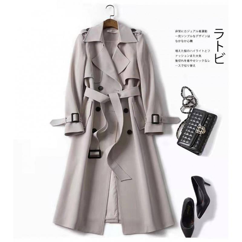 Trench Coat Women's Medium and Long Spring New Large Size Small Popular British Style Coat Knee Coat