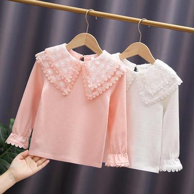 Girls' Long Sleeve Cotton T-Shirt - Stylish and Versatile for Spring & Autumn, Ages 9+