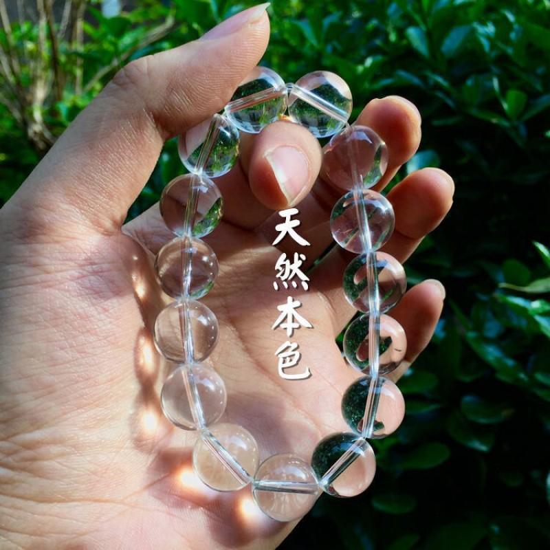 Natural White Quartz Bead Bracelet Women Men Handmade Crystal Gemstone Strand Jewelry 16mm approx. 14 beads