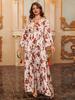 2024 Autumn/Winter Middle East-Style Elegant Print Long Robe for Home Wear
