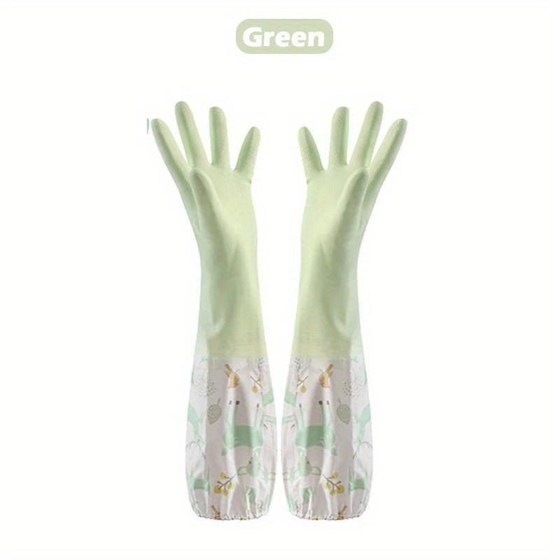 Mănuși de spălat vase Treburile de uz casnic Manșon de îmbinare Mănuși impermeabile Banda elastică de pluș Mănuși de cauciuc pentru gură