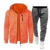 Men's Casual Jacquard Knit Hoodie & Cardigan Set