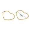 1 Pair Heart Shape Creole Hoop Earrings Female Gold Color Stainless Steel Smooth Big Earrings For Women Party Jewelry Gift 2025