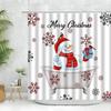 Cartoon Snowflake Snowman Shower Curtains Set Merry Christmas Deer Pine Tree Santa Claus New Year Bathroom Decor Fabric Curtains