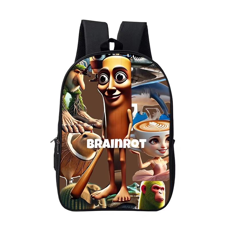 Cartoon Anime Game School Bag for Boy Girls Durable and Softback for Books Bag Italian Brainrot Children Backpack