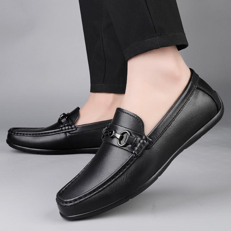 Summer new daily simple lazy Doudou shoes advanced soft-soled casual leather shoes