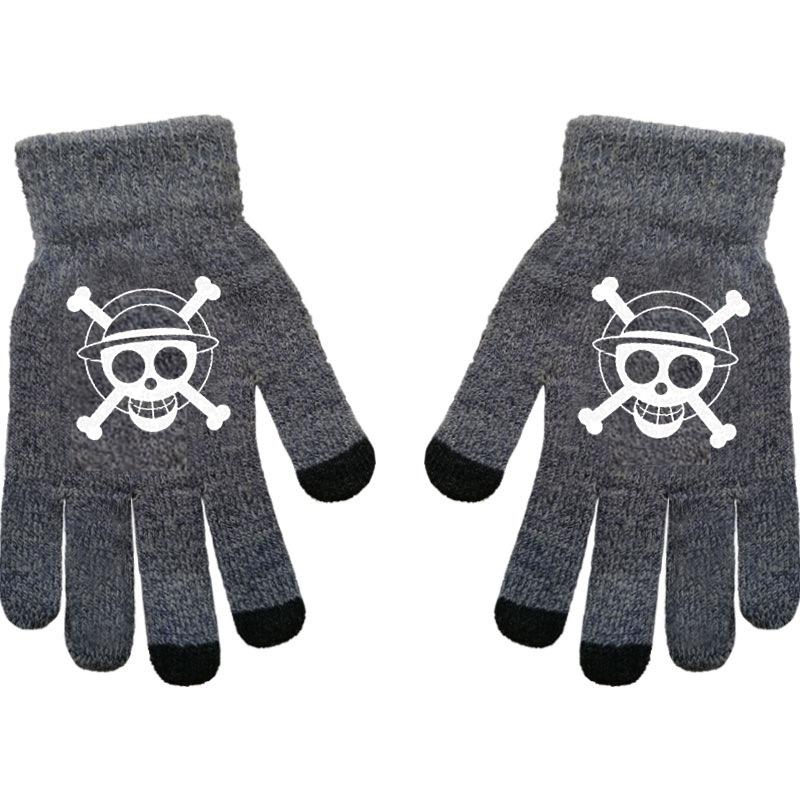 Black Butler Charles Sebastian Anime Online Game Peripheral Gloves Gray Full-finger Autumn and Winter Warm and Cold Protection