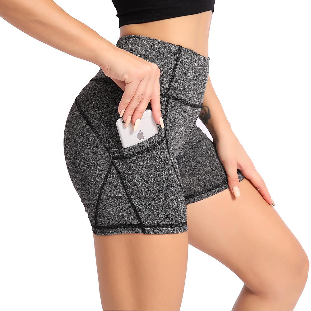 

Women s European & American Style Sports Yoga Shorts with Side Pocket Medium