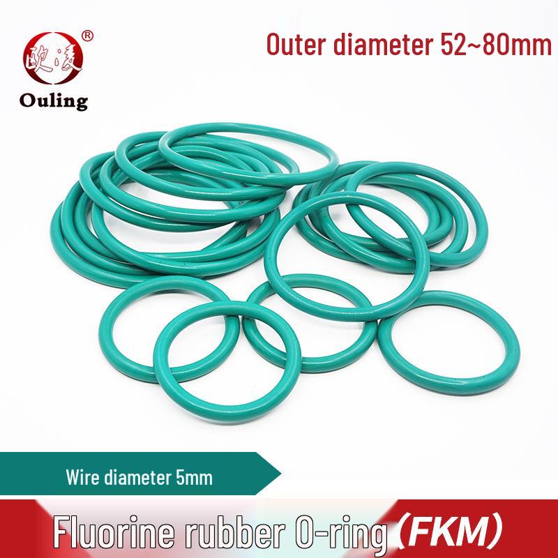 

Green Fluororubber O-ring, OD Options: 52/55/56/58/60/62/65/68/70/75/80mm x 5mm 52*5mm (1 piece) Green Fluororubber O-ring